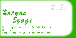 matyas szogi business card